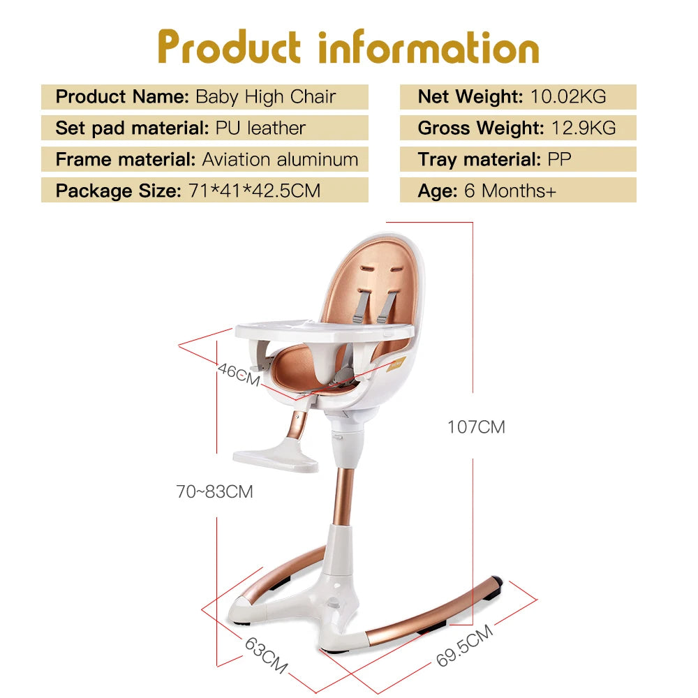 Hotmom ™ 360° Rotating HighChair With Adjustable Seat Height