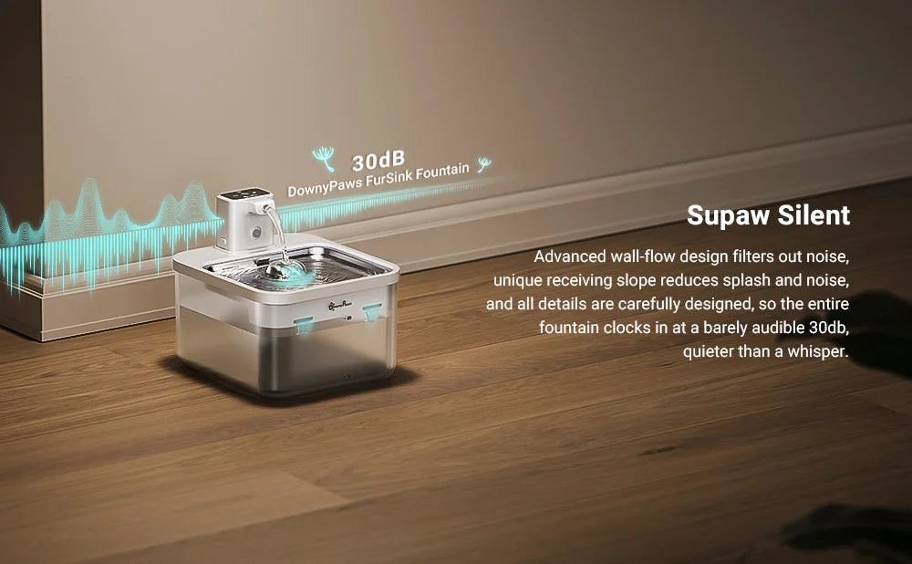 Automatic Stainless Steel Cat Water Fountain Wireless