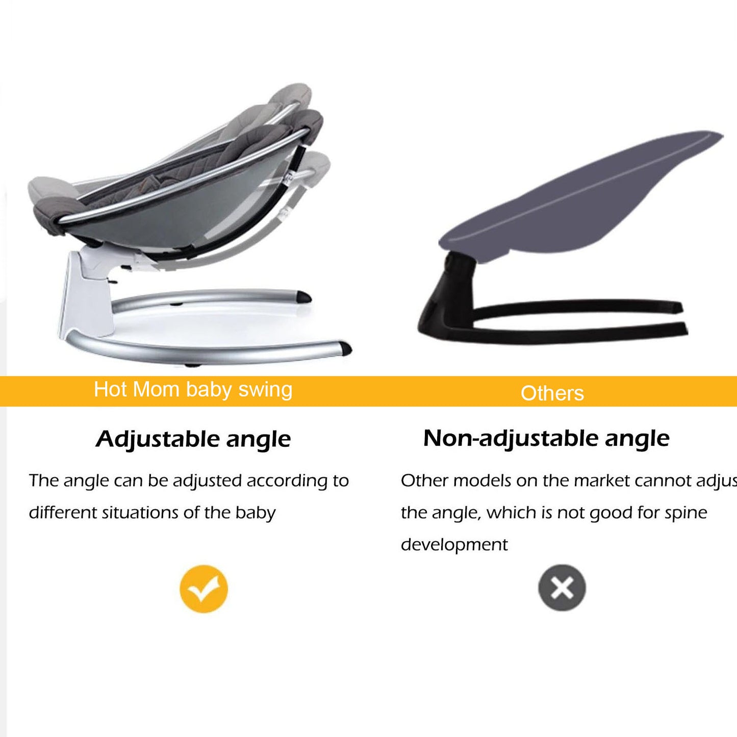 Hotmom ™ Electric Baby Bouncer with Bluetooth 5 swing speeds