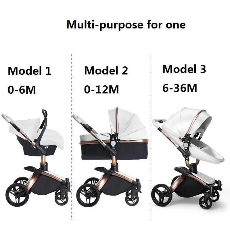 Agape 3 in 1 Baby Stroller Folding High Landscape