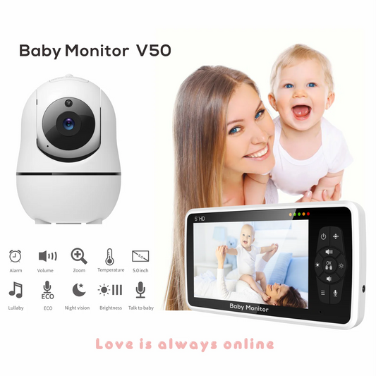 Video Baby Monitor  4X Zoom Audio Temperature Sensor Lullaby