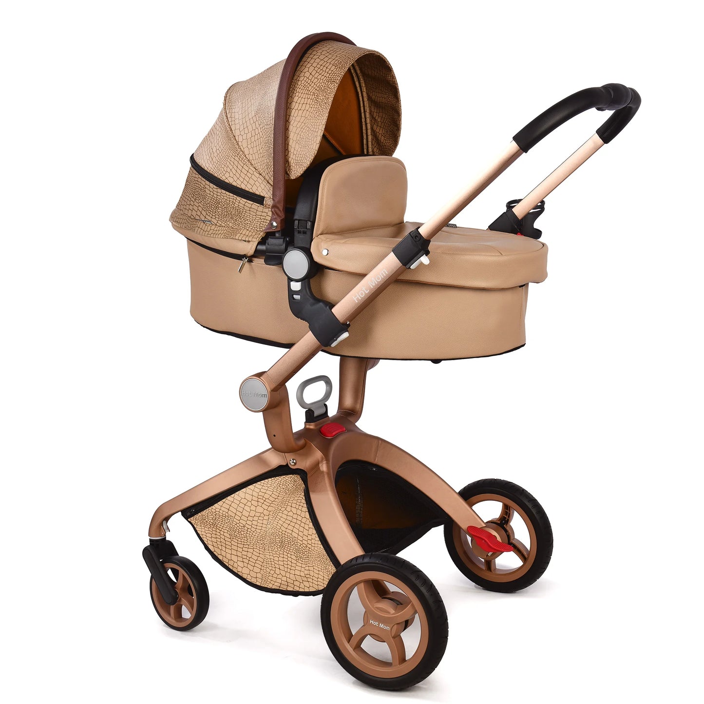 hot mom 2-in-1 baby stroller with bassinet crocodile