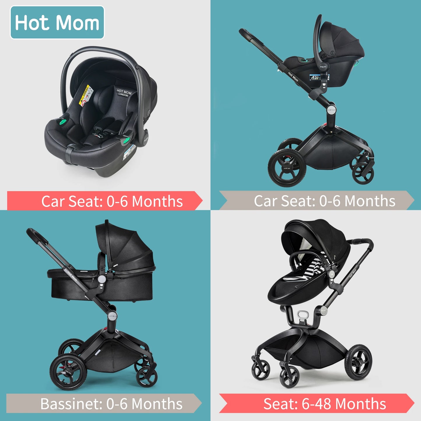 luxury folding baby travel system UK specs