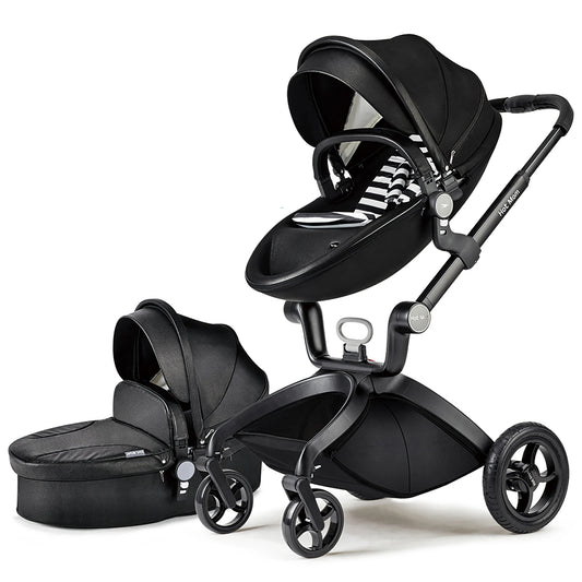hot mom 2-in-1 baby stroller with bassinet black