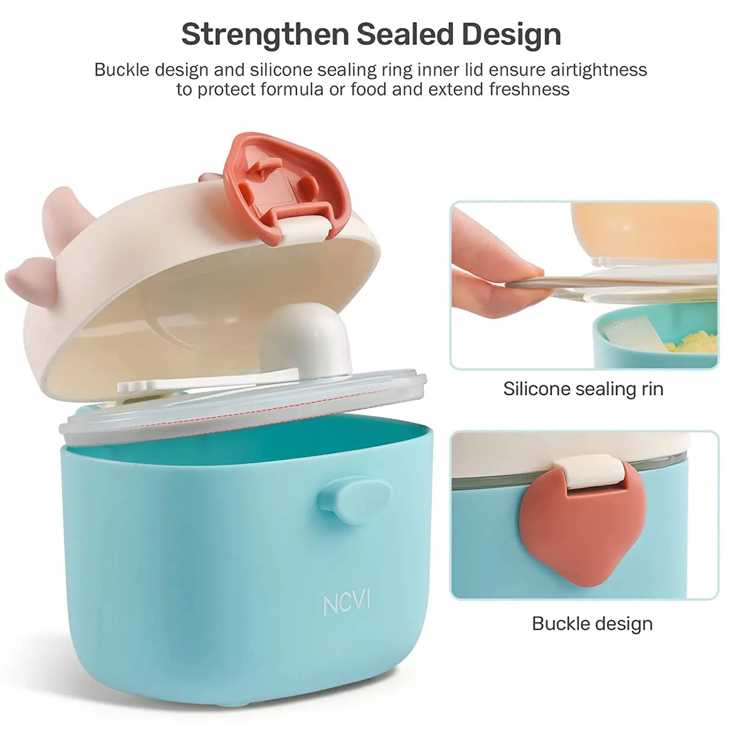 NCVI Travel Formula Dispenser – Spill‑Proof 47‑Scoop UK