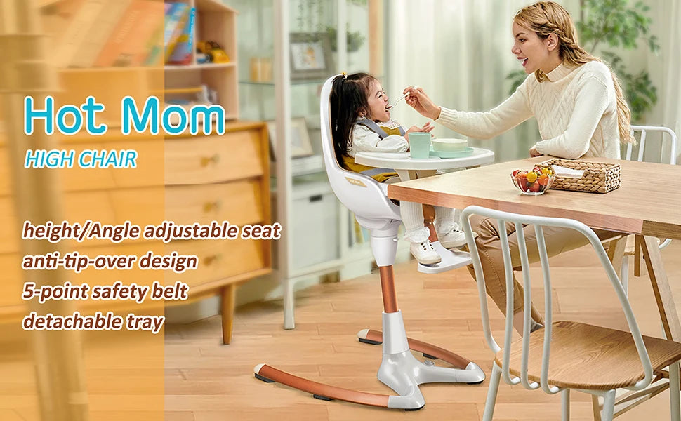 Hotmom ™ 360° Rotating HighChair With Adjustable Seat Height