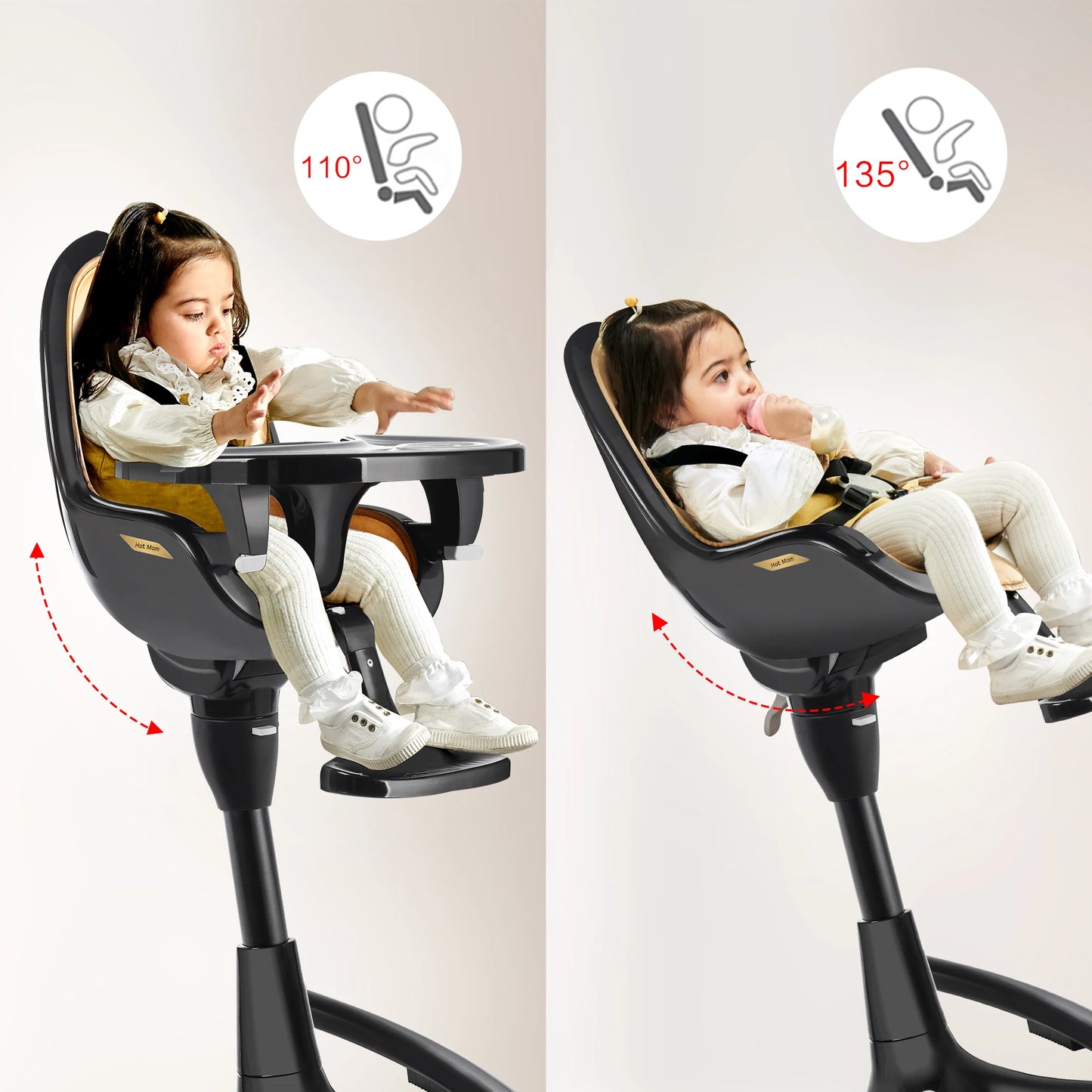 Hotmom ™ 360° Rotating HighChair With Adjustable Seat Height