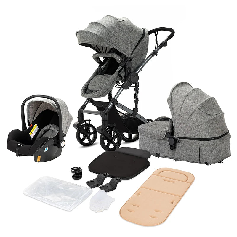 Baby Stroller 3 in 1 Reversible Lightweight