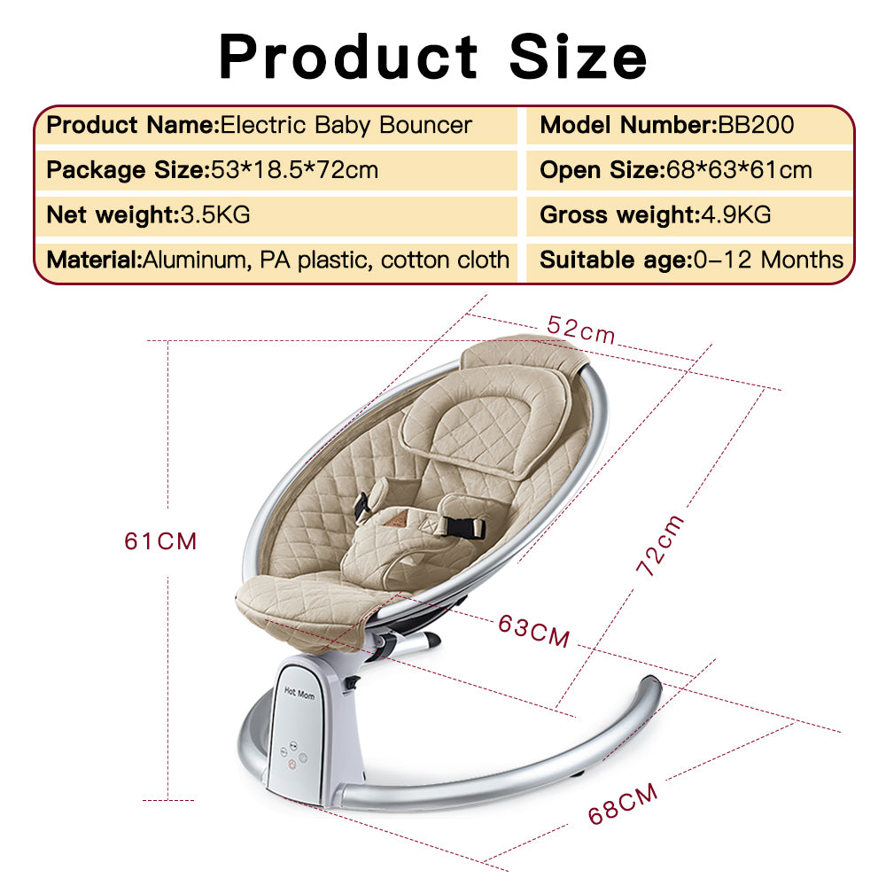 Electric Baby Swing with Bluetooth Hot Mom