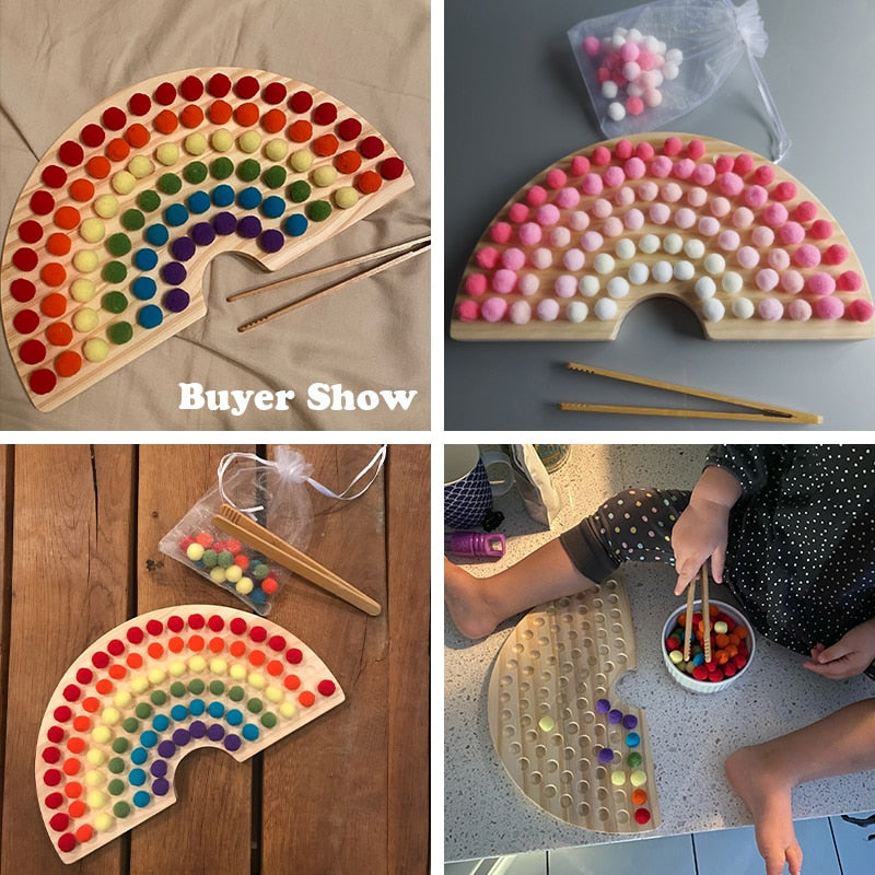 Rainbow Board Baby Montessori Educational Wooden