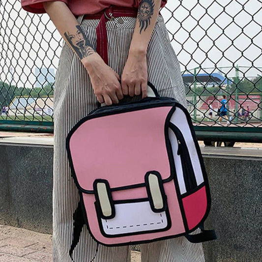 Creative 2D Drawing Backpack Cartoon