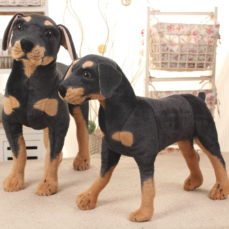 Realistic Standing Black Dog Plush Toy - Perfect for Photography Props and Birthday Gifts