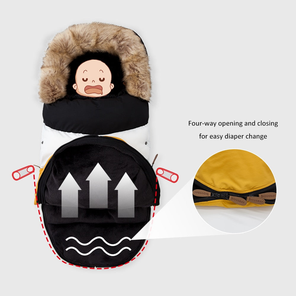 Luxury Universal Footmuff Baby Sleeping Bag In Stroller Winter