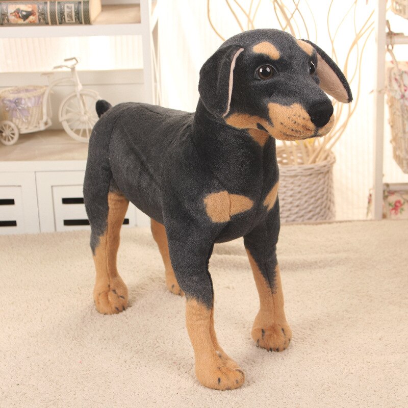 Realistic Standing Black Dog Plush Toy - Perfect for Photography Props and Birthday Gifts