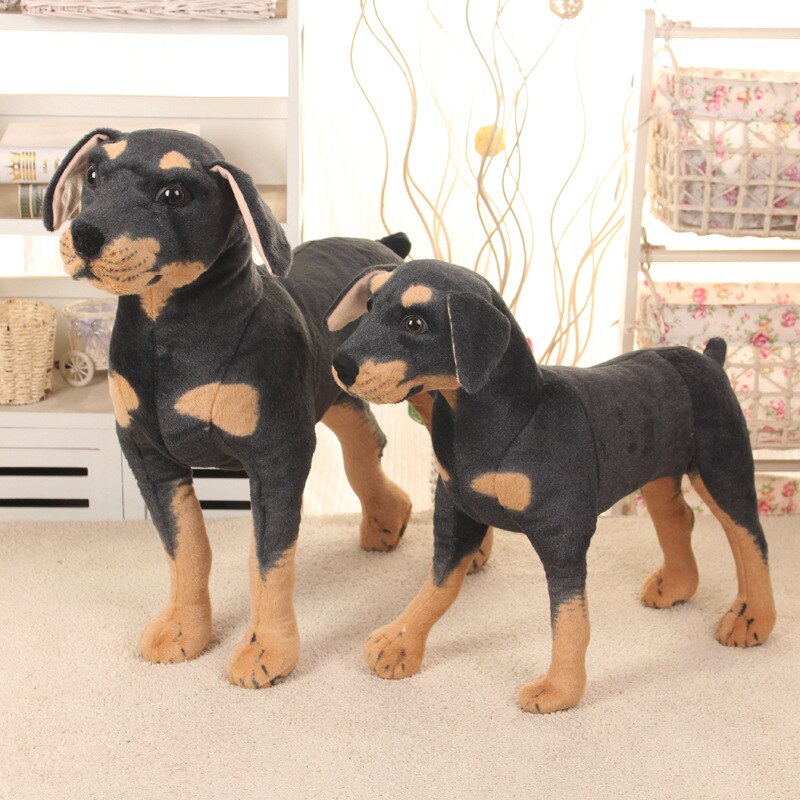 Realistic Standing Black Dog Plush Toy - Perfect for Photography Props and Birthday Gifts