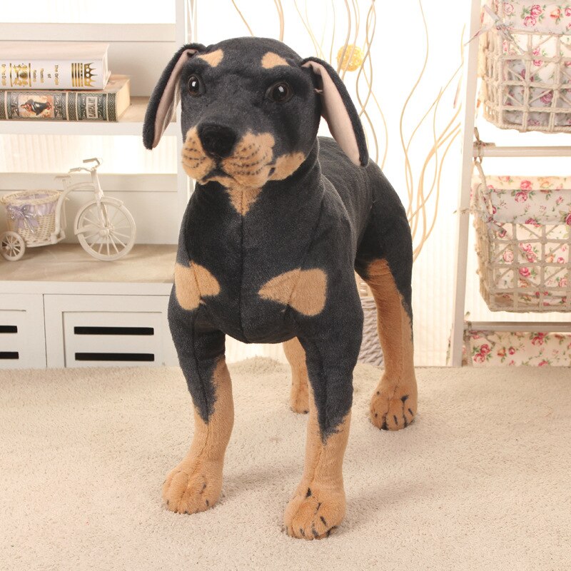 Realistic Standing Black Dog Plush Toy - Perfect for Photography Props and Birthday Gifts