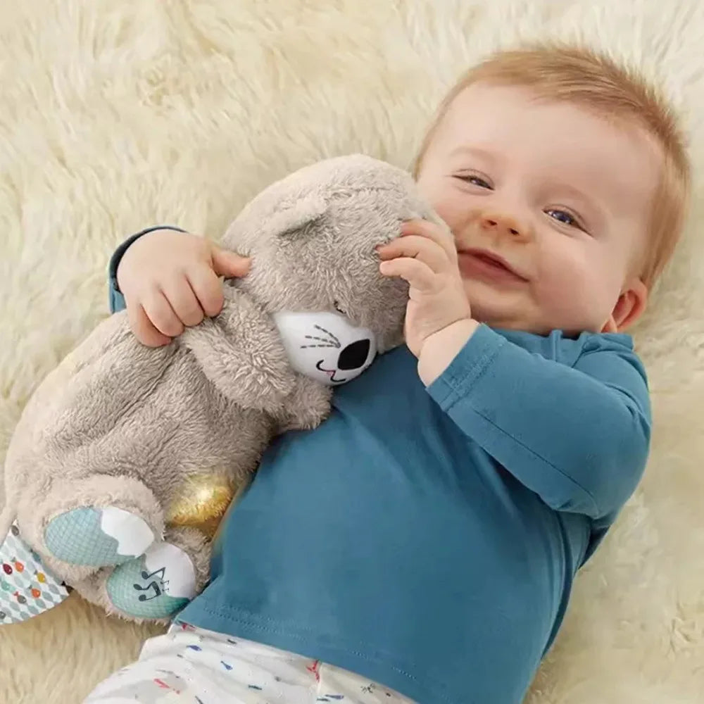 Sensory plush toy with breathing movements and sound