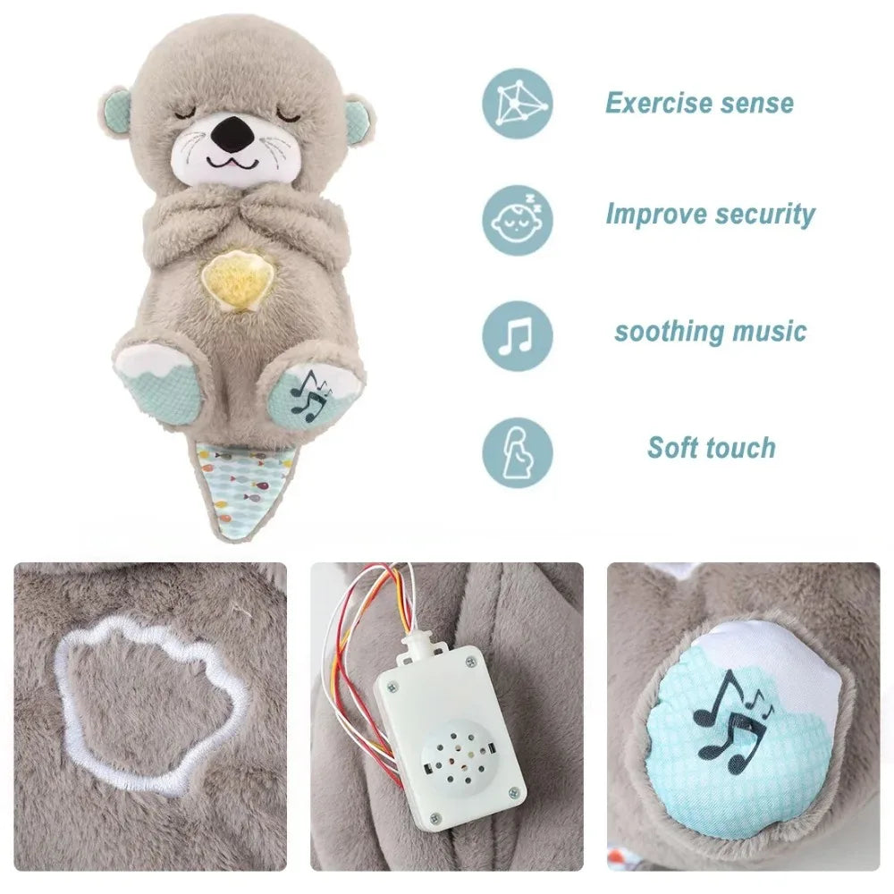 Sensory plush toy with breathing movements and sound