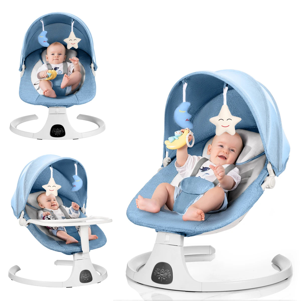 Baby electric rocking with Bluetooth and dinner plate