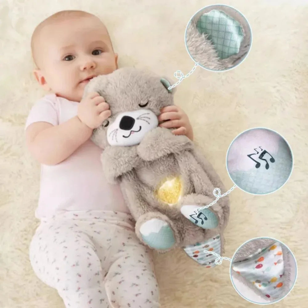 Sensory plush toy with breathing movements and sound