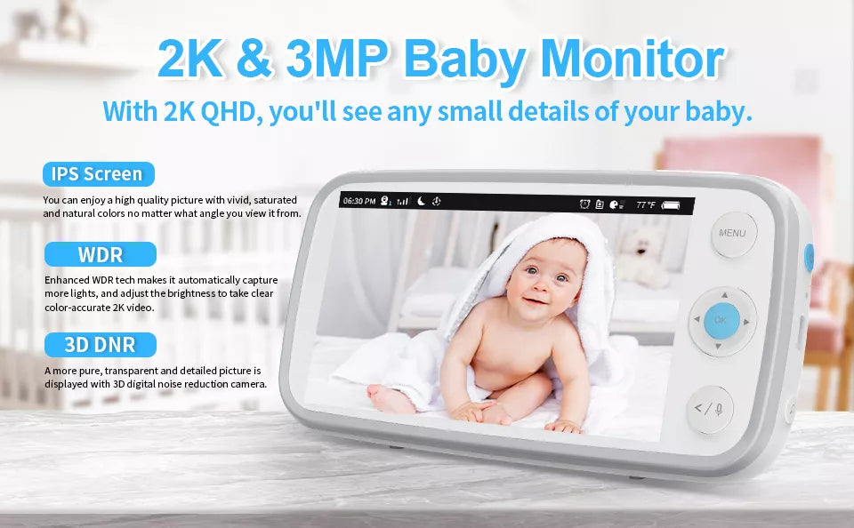 Baby Monitor with Cameras Audio Video Nanny Wireless