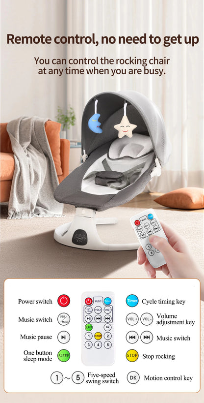 Baby electric rocking with Bluetooth and dinner plate