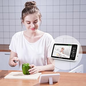 Video Baby Monitor  4X Zoom Audio Temperature Sensor Lullaby