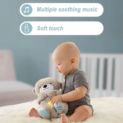 Sensory plush toy with breathing movements and sound