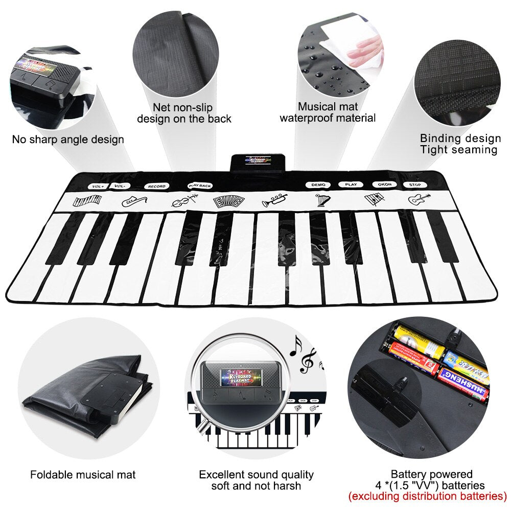 Multifunction Musical Piano Mat  24 Keys Educational Toys