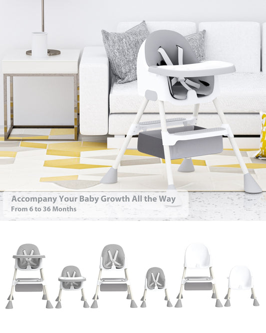 UBRAVOO Baby High Chair  2-in-1  with Footrest