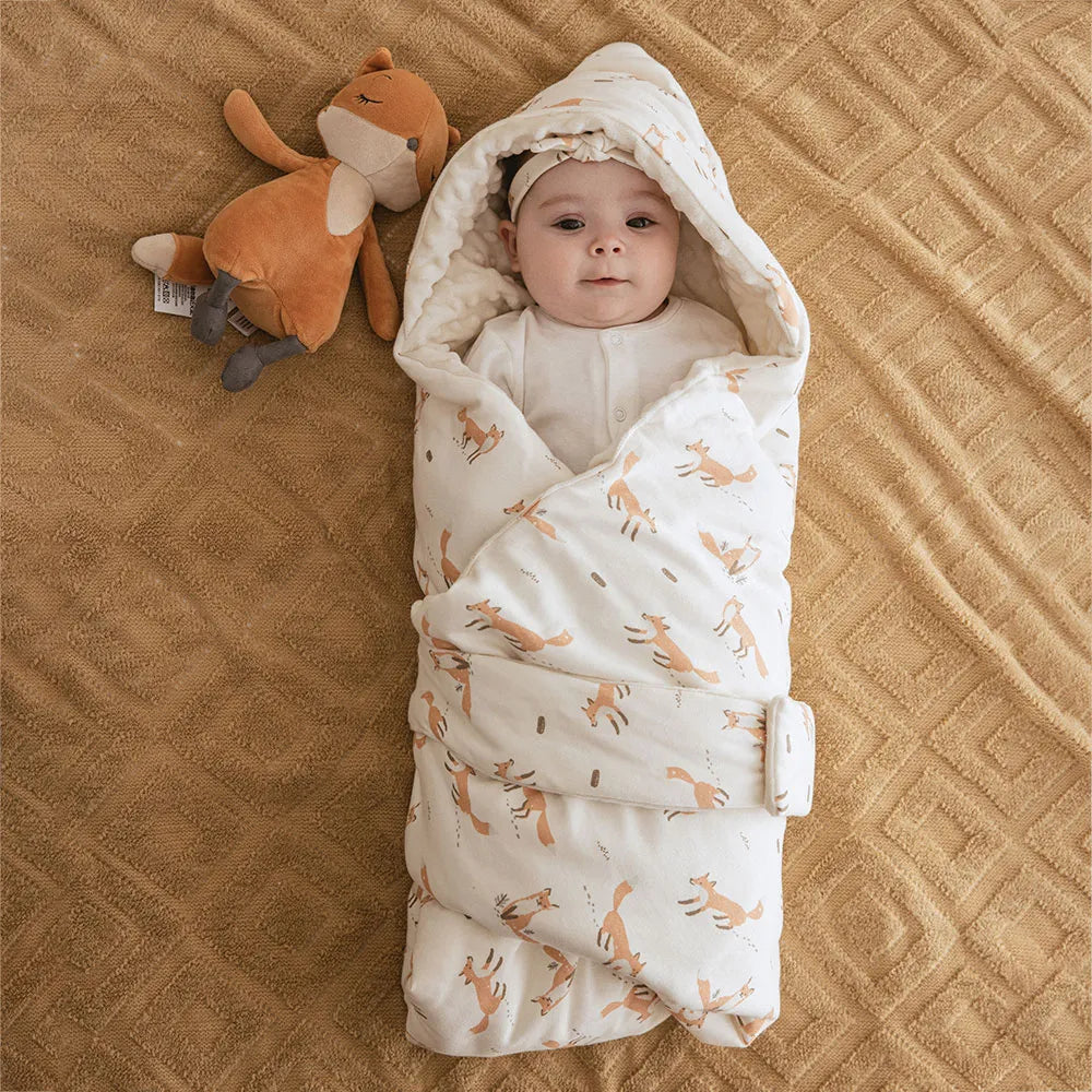 Baby Swaddle Envelope Thicker Newborn Sleep Sack Wrap With Hat