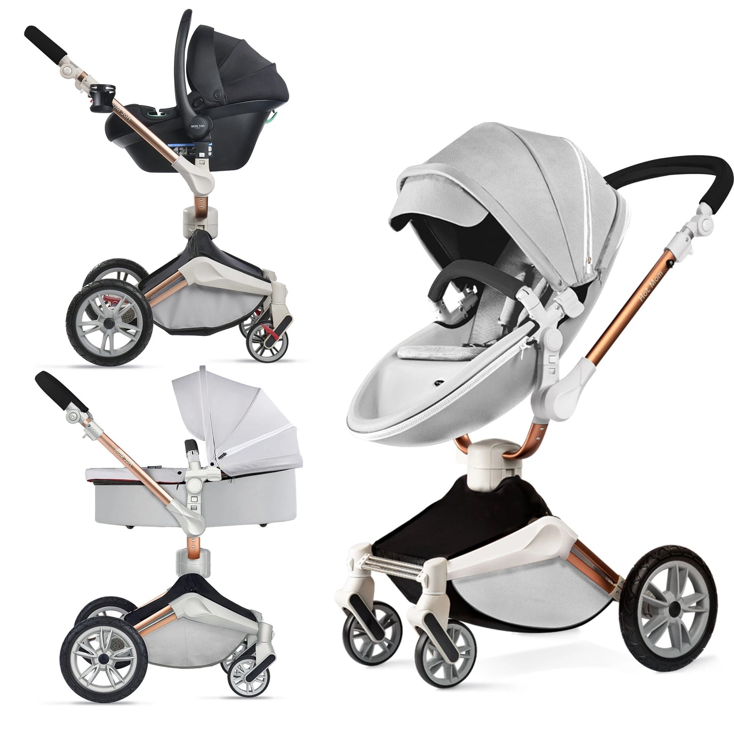 Hotmom ™ Baby Stroller F023 360° Rotate Travel System 2 in 1