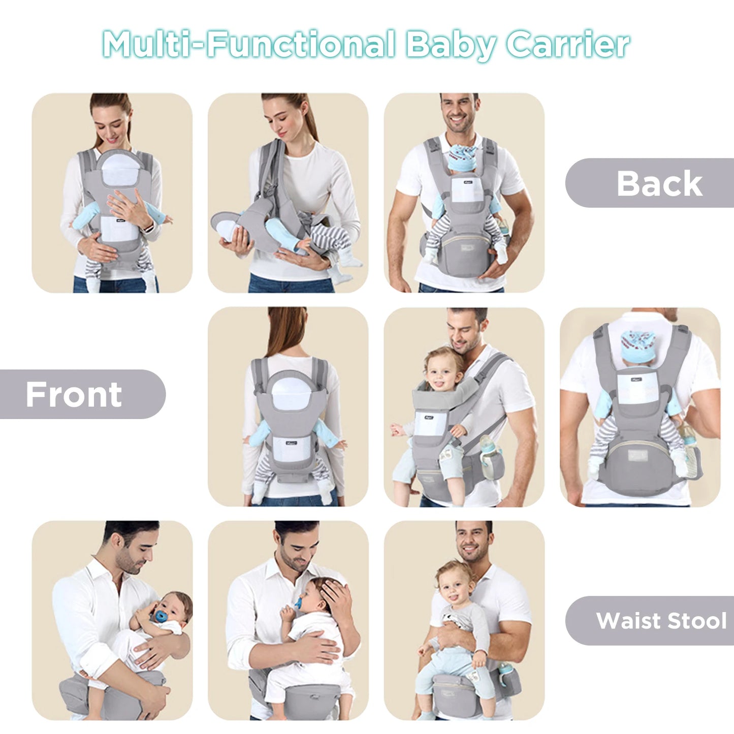 Ergonomic Baby Carrier Infant Kid Hip Seat Sling Wrap Holder Backpacks