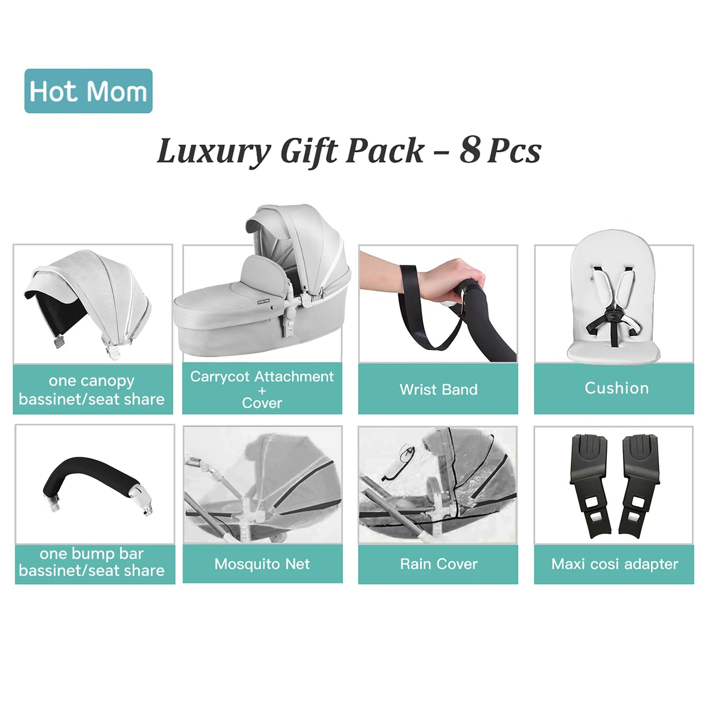 Hotmom Baby Stroller F023 360 Rotate Travel System 2 in 1 Teddie s Home