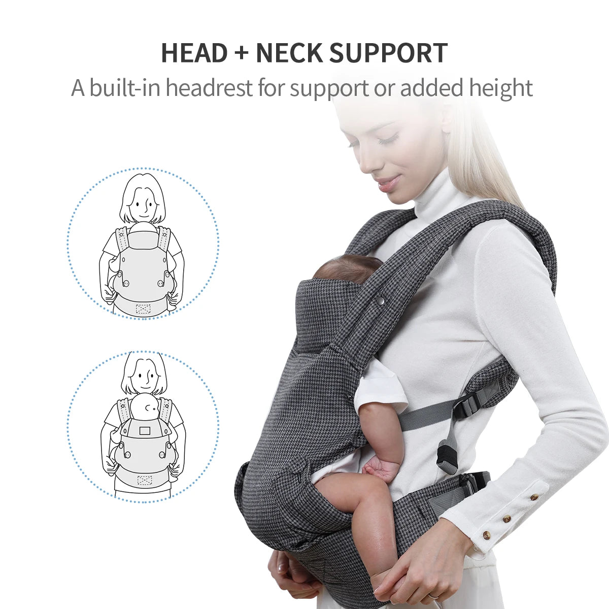 Sunveno Baby Carrier with Neck Support Adjustable Back Strap Comfortable Ergonomic Teddie s Home