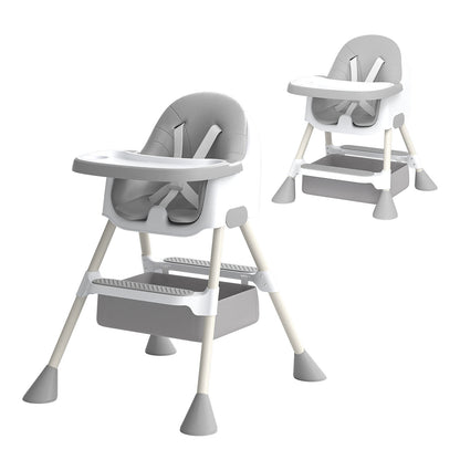 UBRAVOO Baby High Chair 6 Months Plus, 2-in-1  with Footrest, Detachable Double Tray, Easy to Clean Feeding , HA-019