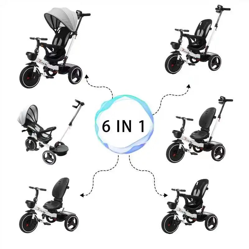 Baby Stroller Tricycle Bike, 360 Degree Rotation Sitting & Lying,Celerity Disassembly & Assembly
