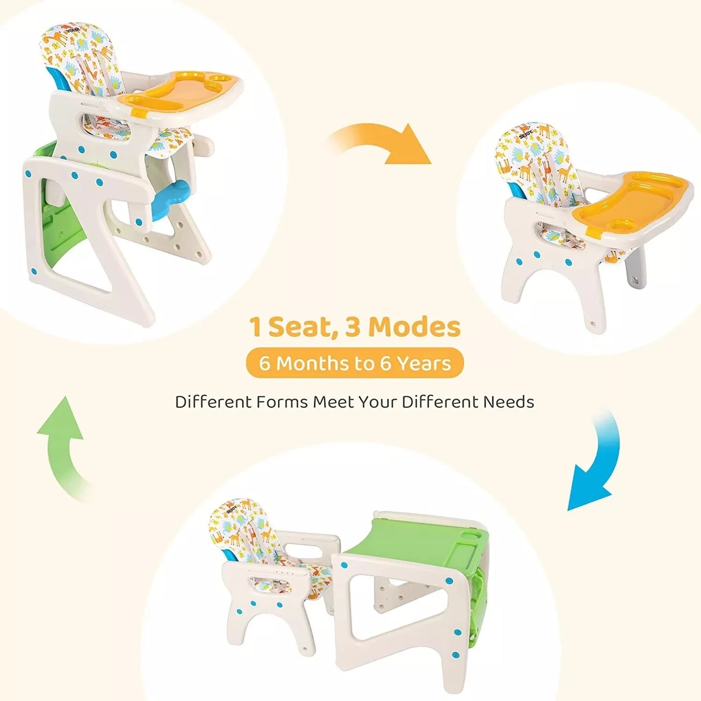 SEJOY Baby High Chair 3-in-1