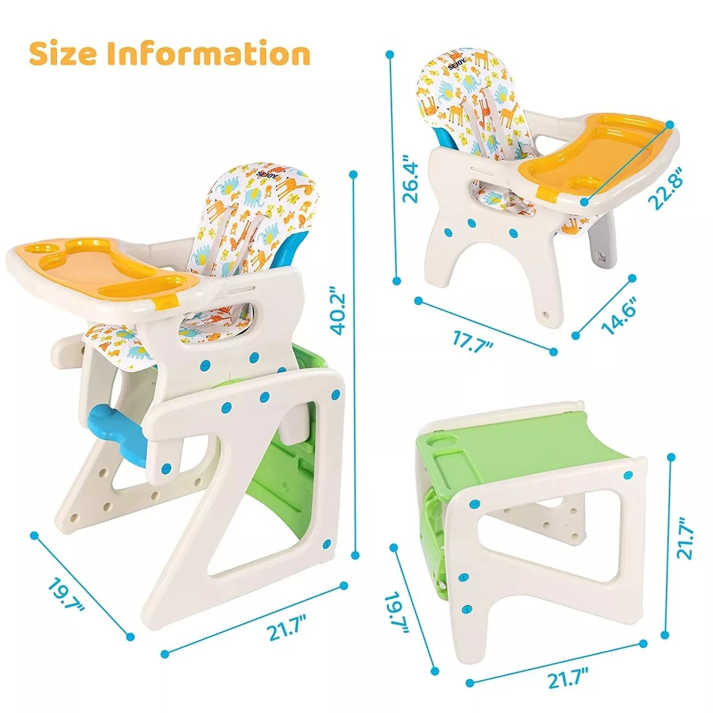 SEJOY Baby High Chair 3-in-1