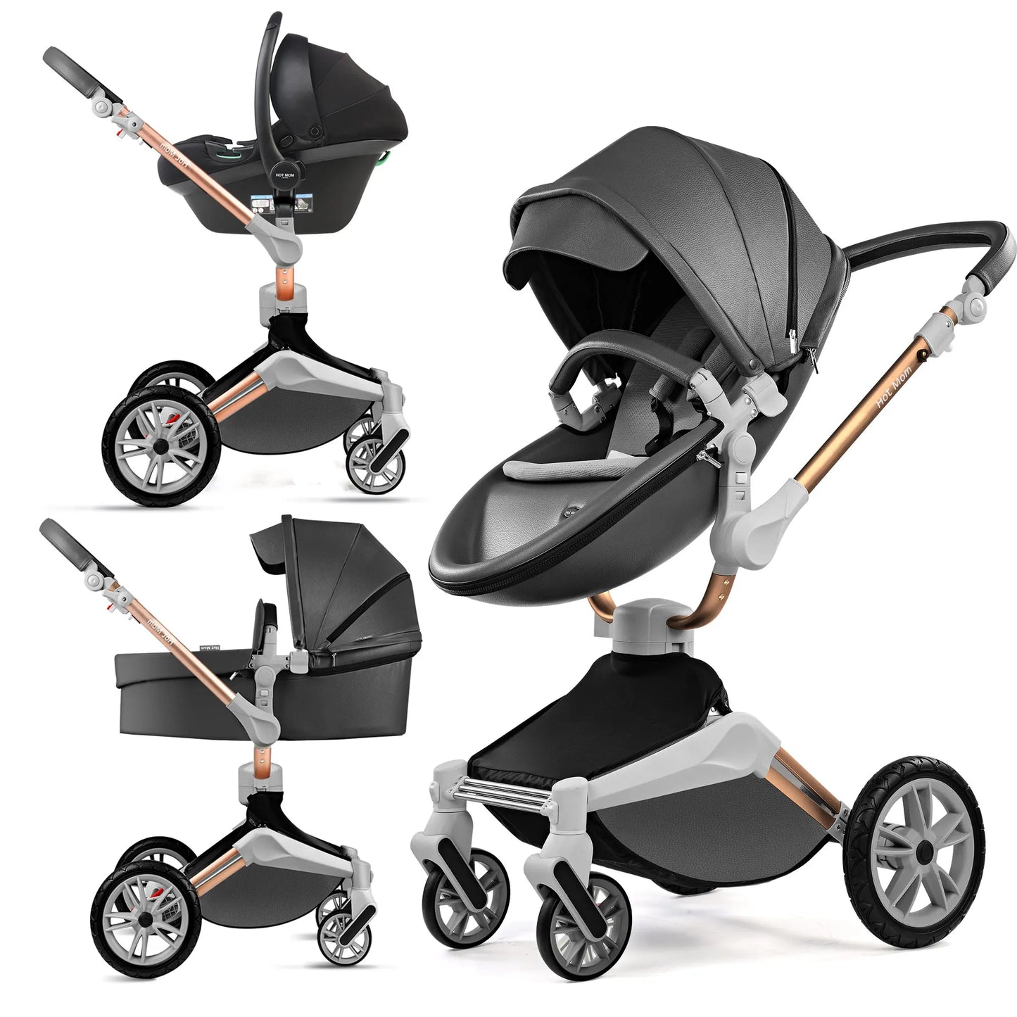 Hotmom ™ Baby Stroller F023 360° Rotate Travel System 2 in 1