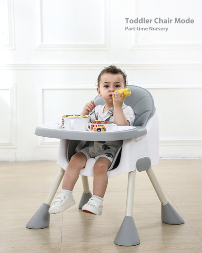 UBRAVOO Baby High Chair 6 Months Plus, 2-in-1  with Footrest, Detachable Double Tray, Easy to Clean Feeding , HA-019