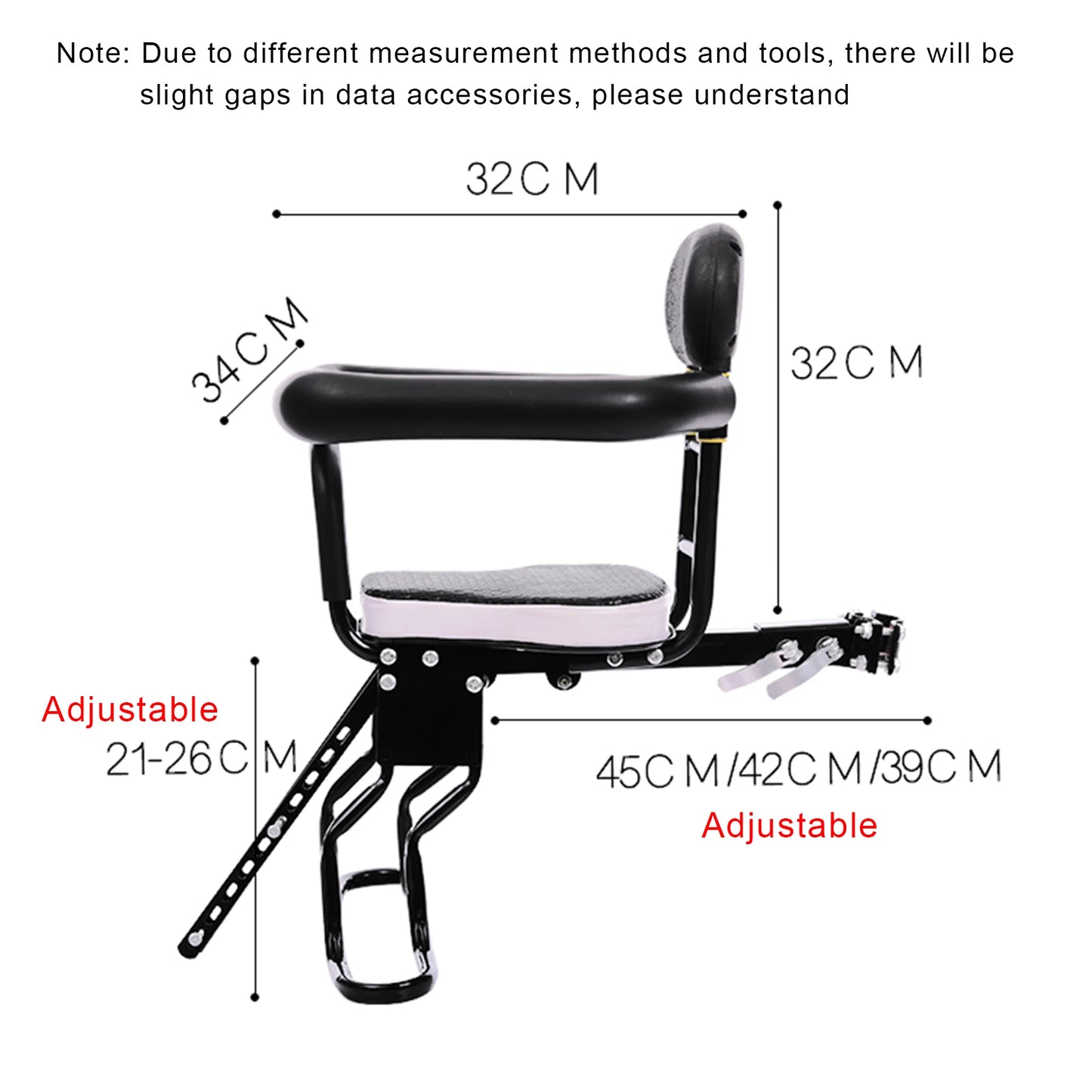 Double-Point Fixation Bicycle Front Seat For Baby