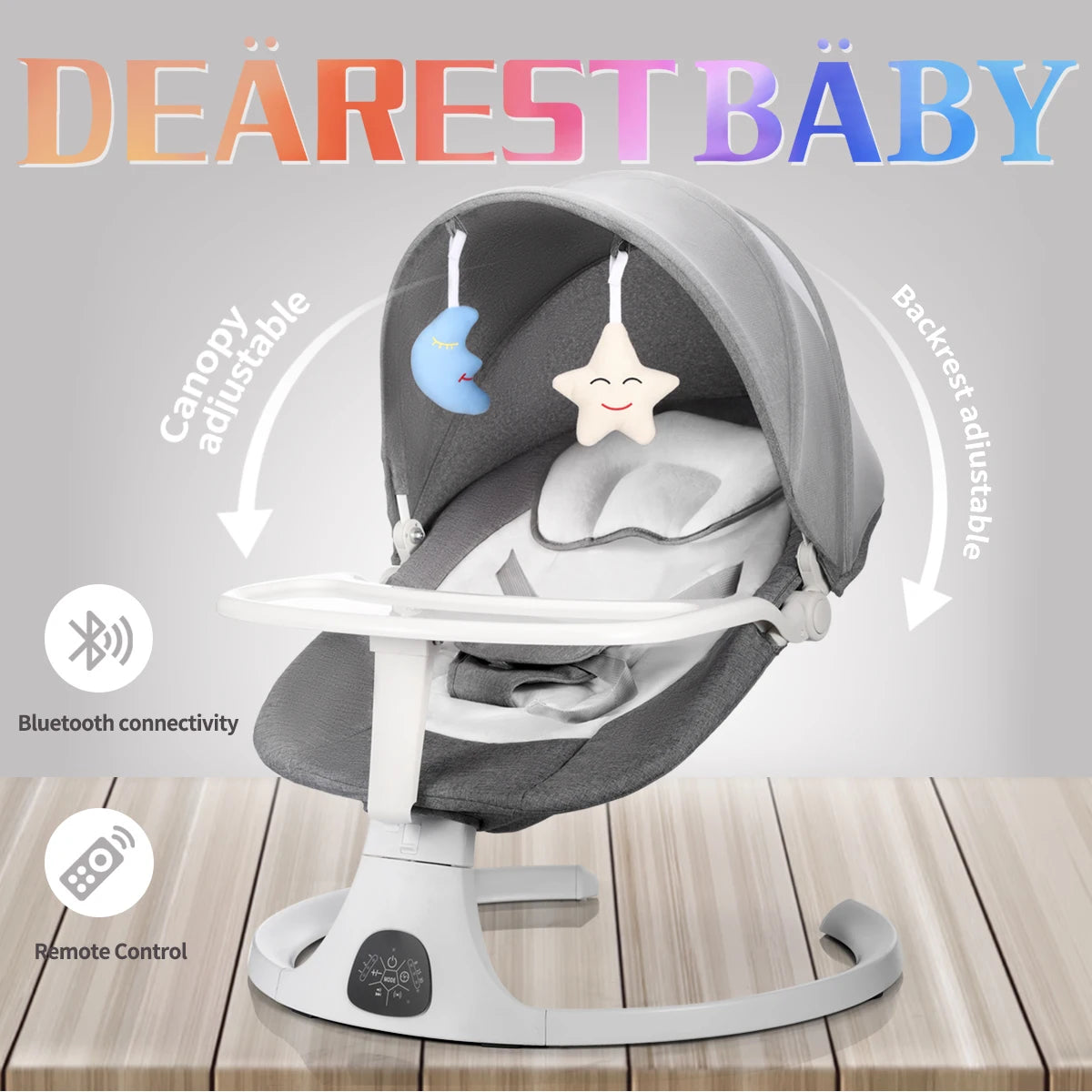 Baby rocking chair with dinning plate