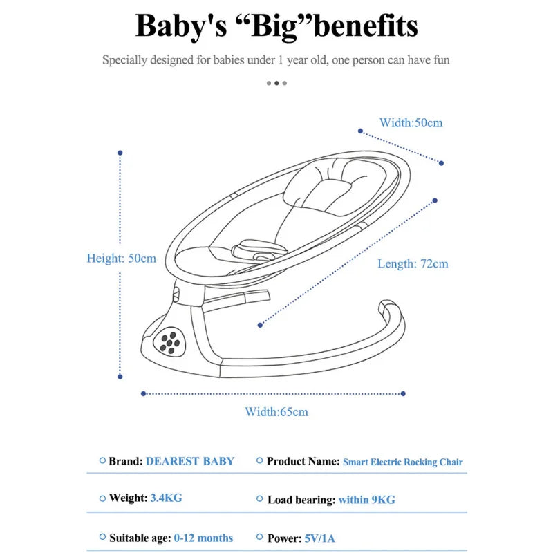 Baby Swing Electric with Bluetooth