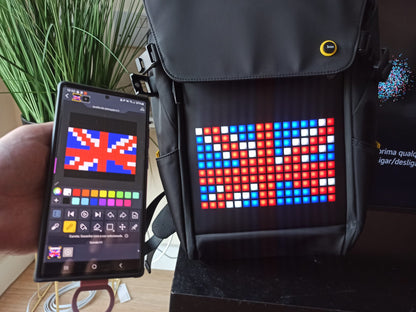 DIVOOM Pixoo M Backpack 15 Inch Waterproof School Backpack with 16×16 RGB LED