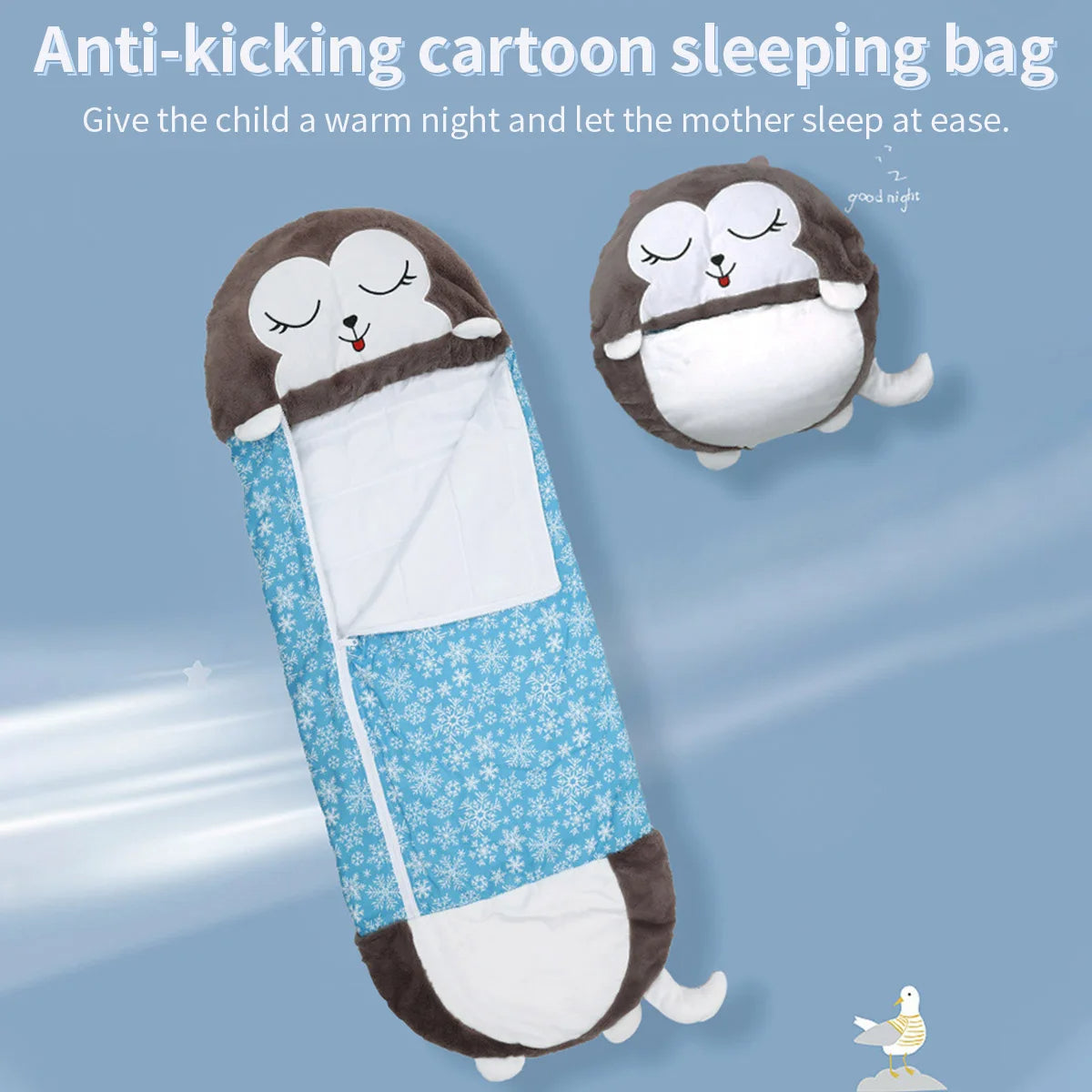 Children's Cartoon Sleeping Bag with Pillow