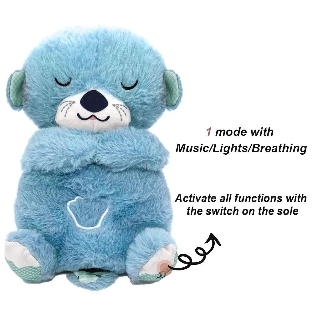 Sensory plush toy with breathing movements and sound