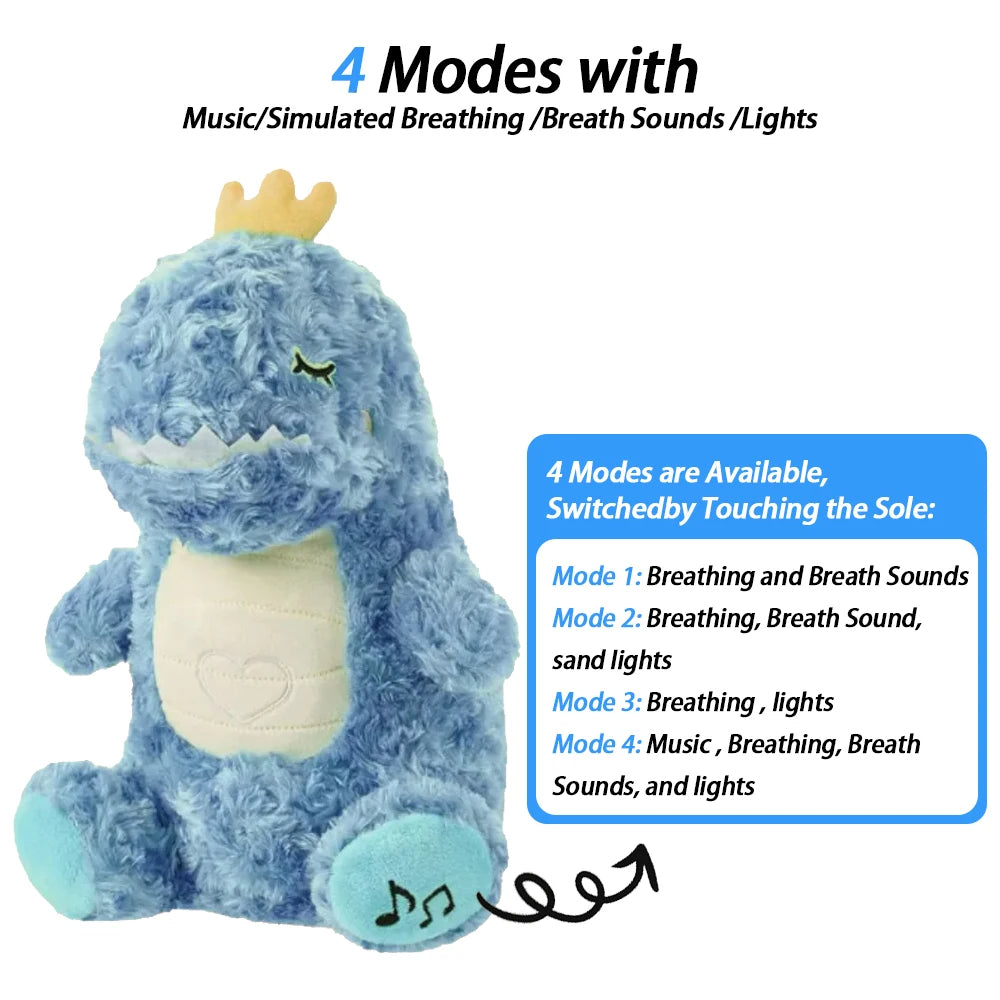 Sensory plush toy with breathing movements and sound