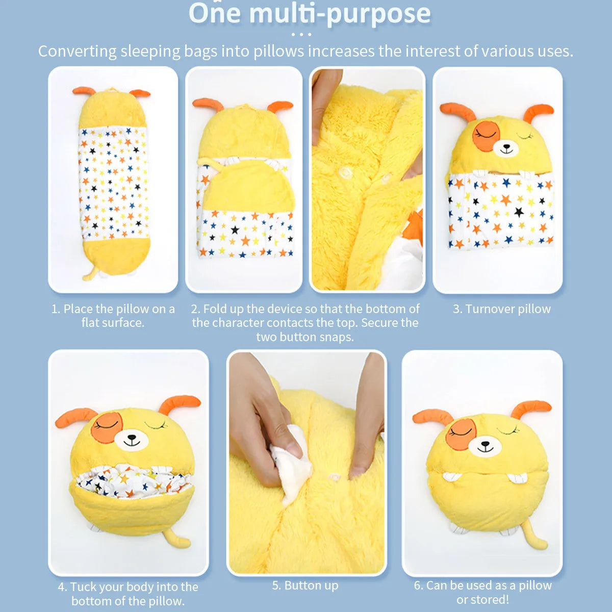 Children's Cartoon Sleeping Bag with Pillow