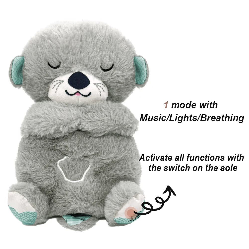 Sensory plush toy with breathing movements and sound